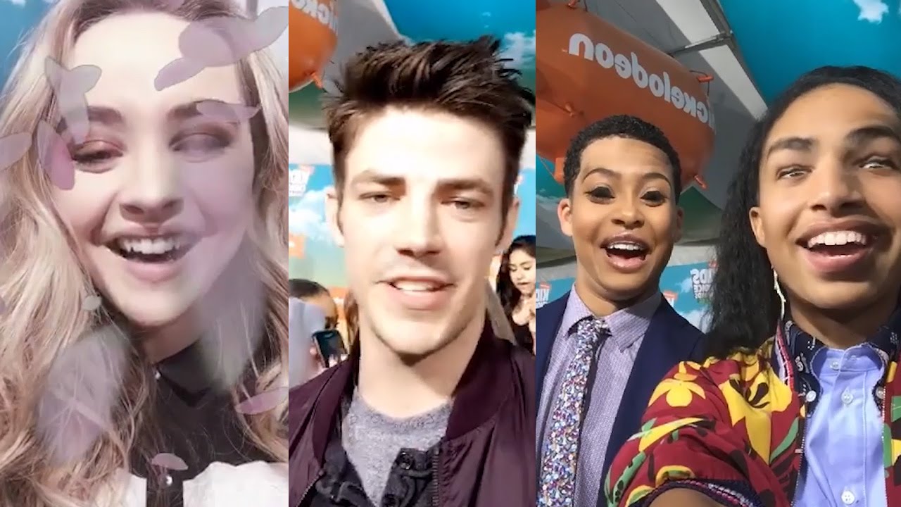 Stars Have Fun With Snapchat On 2016 The Kids' Choice Awards Carpet