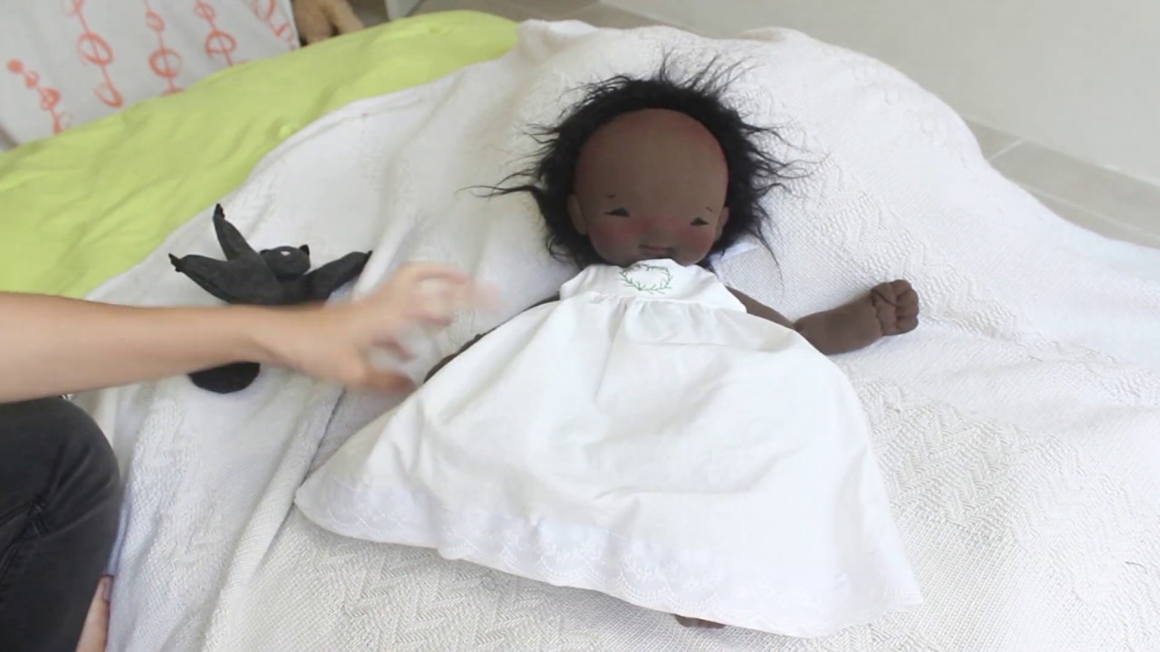Micah, 18 inch newborn size, natural fibers art baby doll