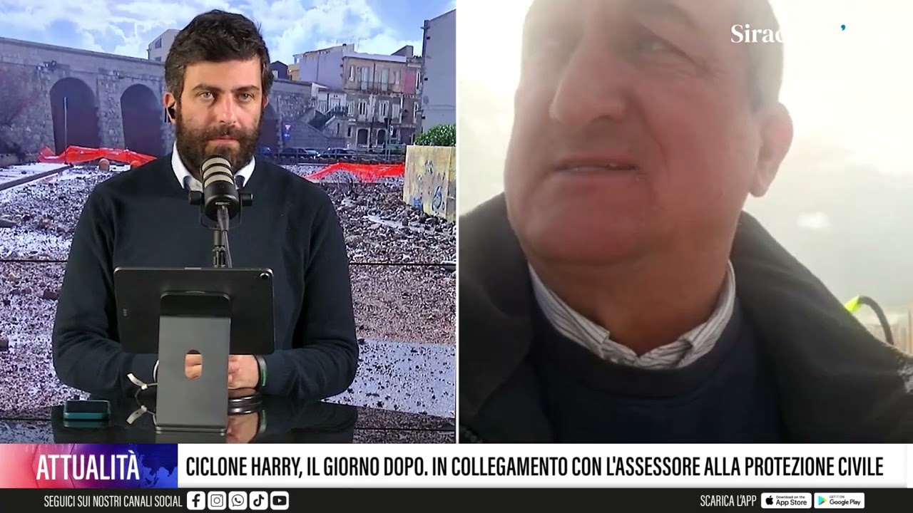 Ciclone Harry, il giorno dopo. In collegamento con l'assessore Sergio Imbrò alla Protezione civile