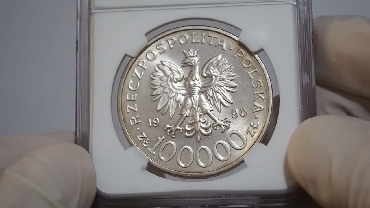 132299 100000 Złotych 1990 rok Solidarność (rzadka - Typ C) NGC MS64