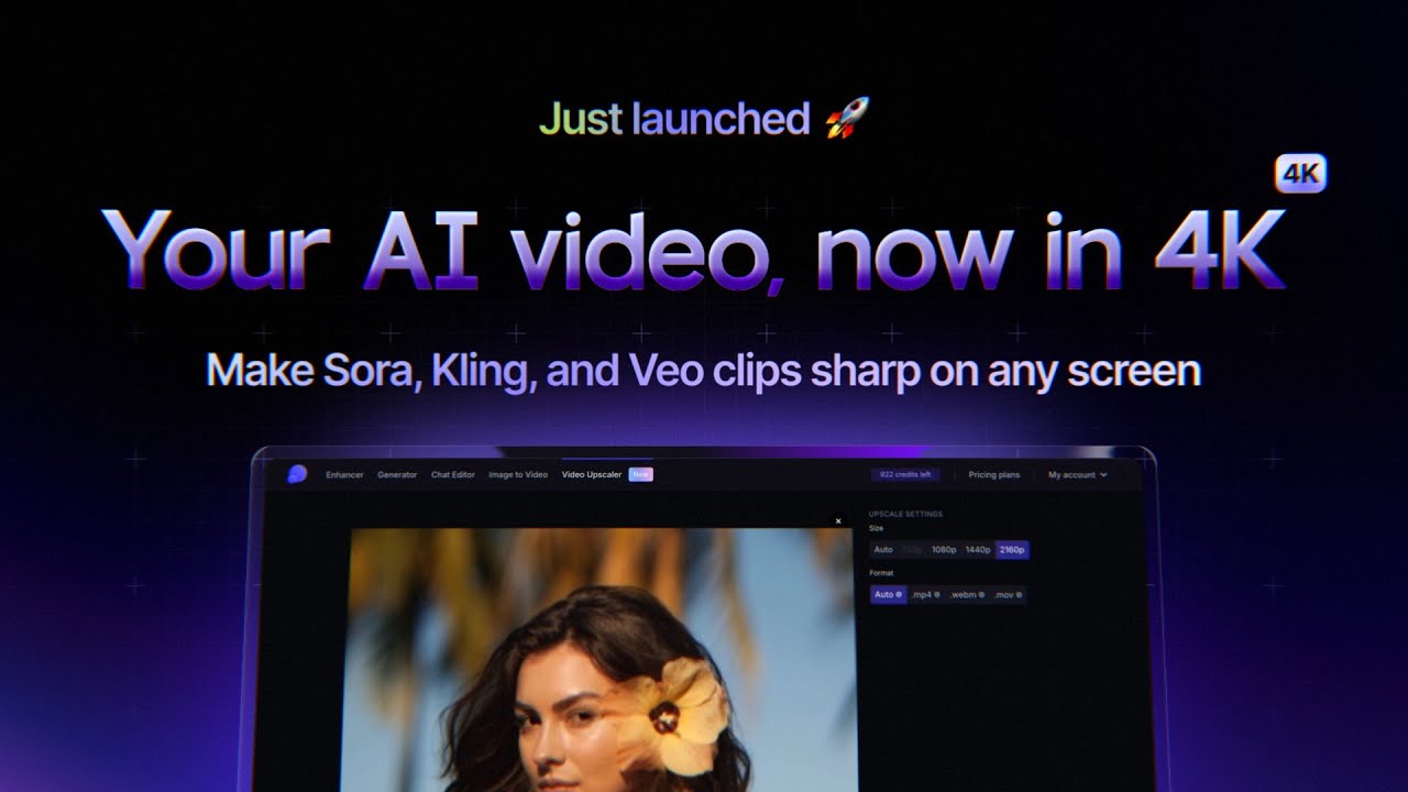 Your AI video, now in 4K. Meet LetsEnhance Video Upscaler