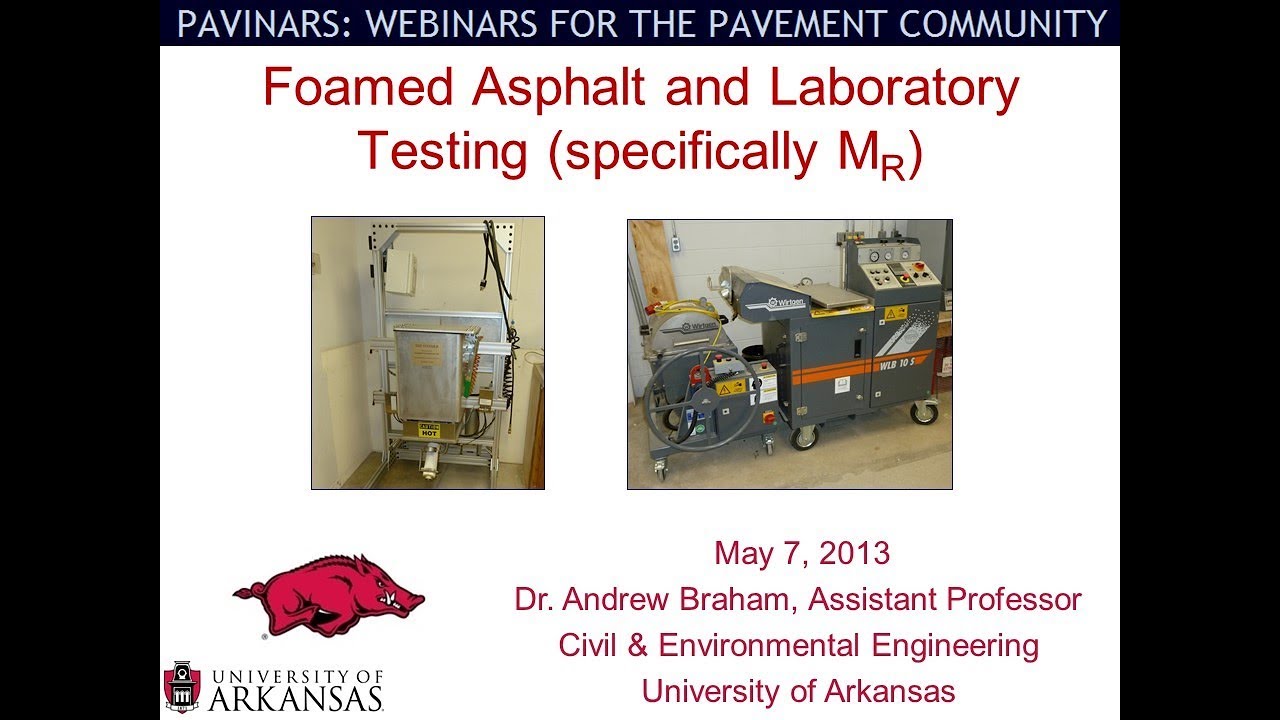 Pavinar: Foamed Asphalt and Laboratory Testing (specifically MR)
