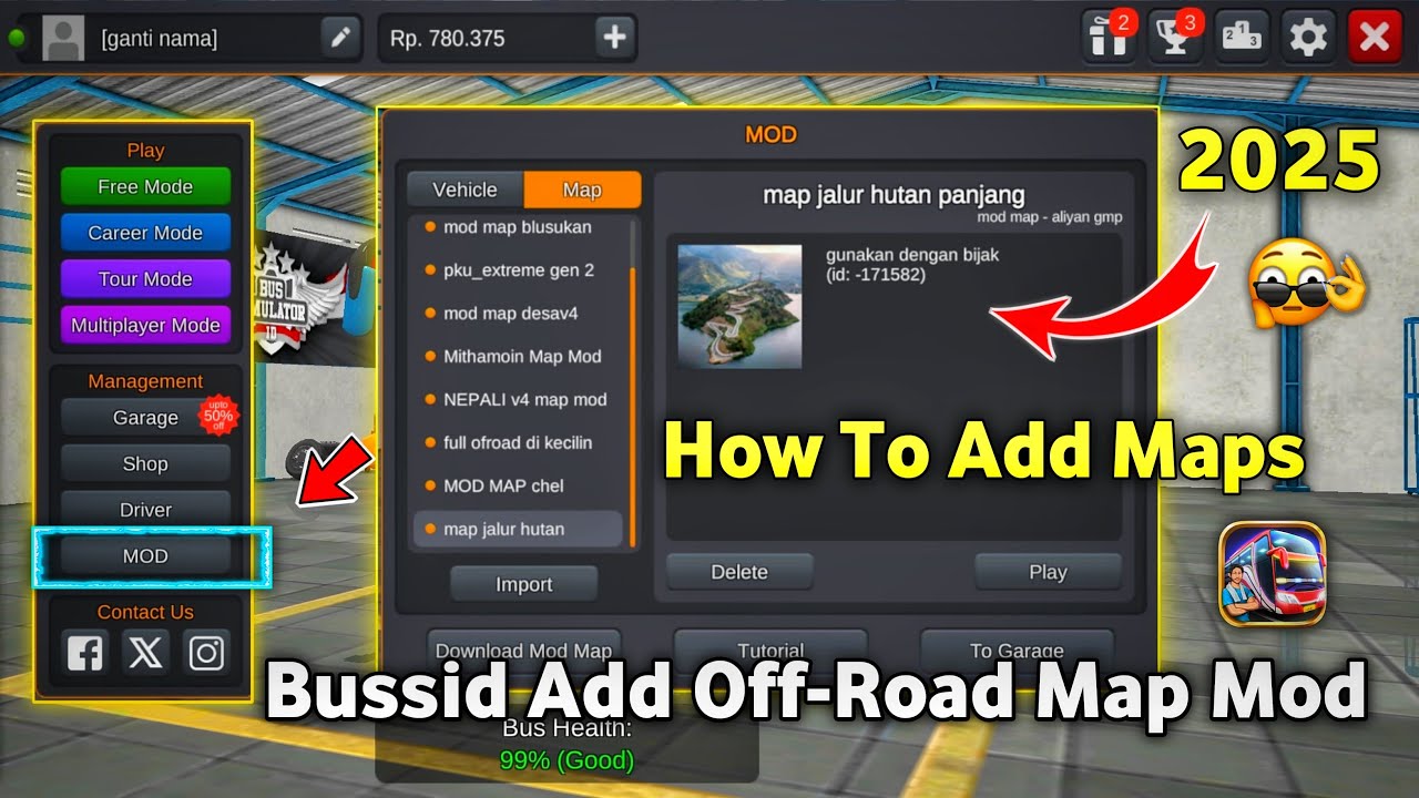 How To Add Bussid Map Mod 2025 For Bussid Bus Simulator Indonesia | Map Mod