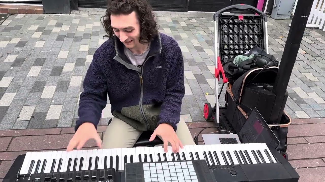 Leave A Light On Street Performance | Tom Walker Piano Cover