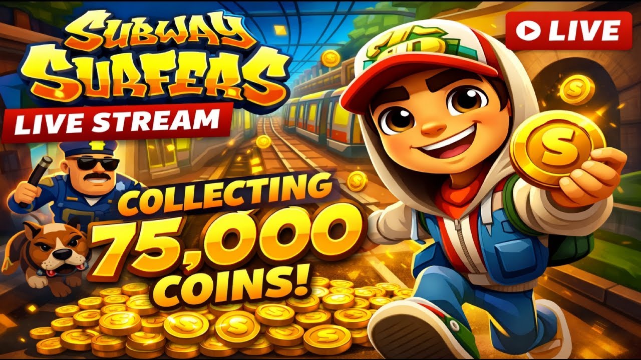 🔴 LIVE Collecting 75,000 Coins in Subway Surfers 🪙🔥 #subwaysurfers #live #gaming
