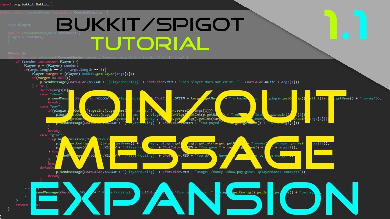 Minecraft Bukkit/Spigot Plugin Tutorial #1.1 EXPANSION: Spicing up with CHATCOLOR!