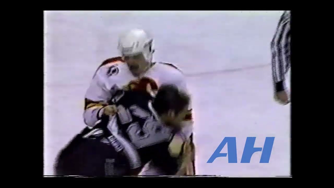 NHL Dec. 29, 1991 Jim Kyte,CGY v Jay Miller,LA Calgary Flames Los Angeles Kings