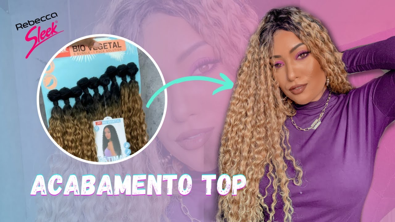 CABELO BIO VEGETAL CACHEADO FÁTIMA - SLEEK -  ENTRELACE SEM DISFARCE  COM JUNÇÃO DE TELAS