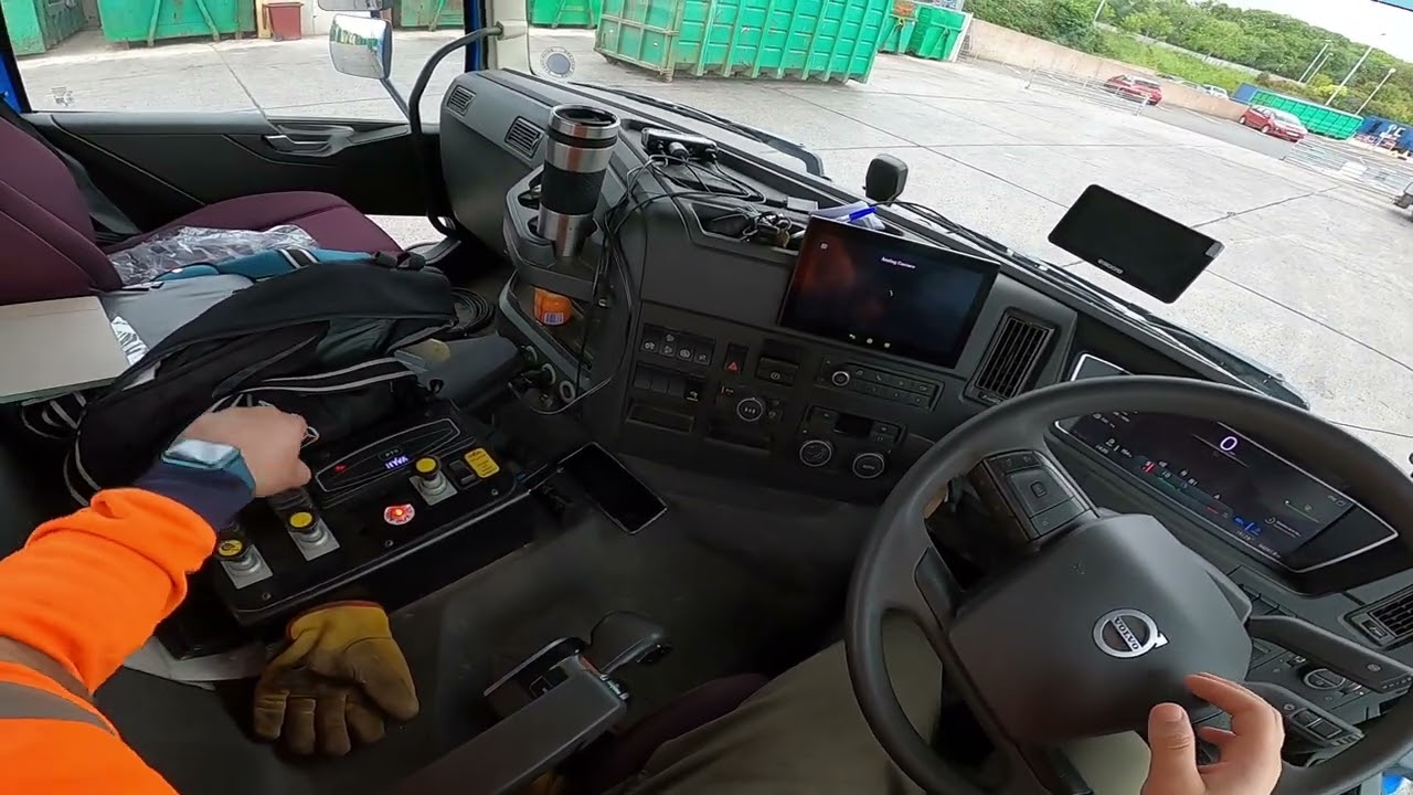 POV DRIVING VOLVO TRUCK SKIP LOADER   adrian cox uk