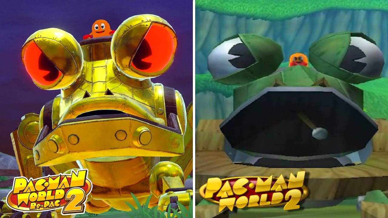 PAC-MAN WORLD 2 Re-PAC - Frog Boss Comparison (Re-PAC vs Original)