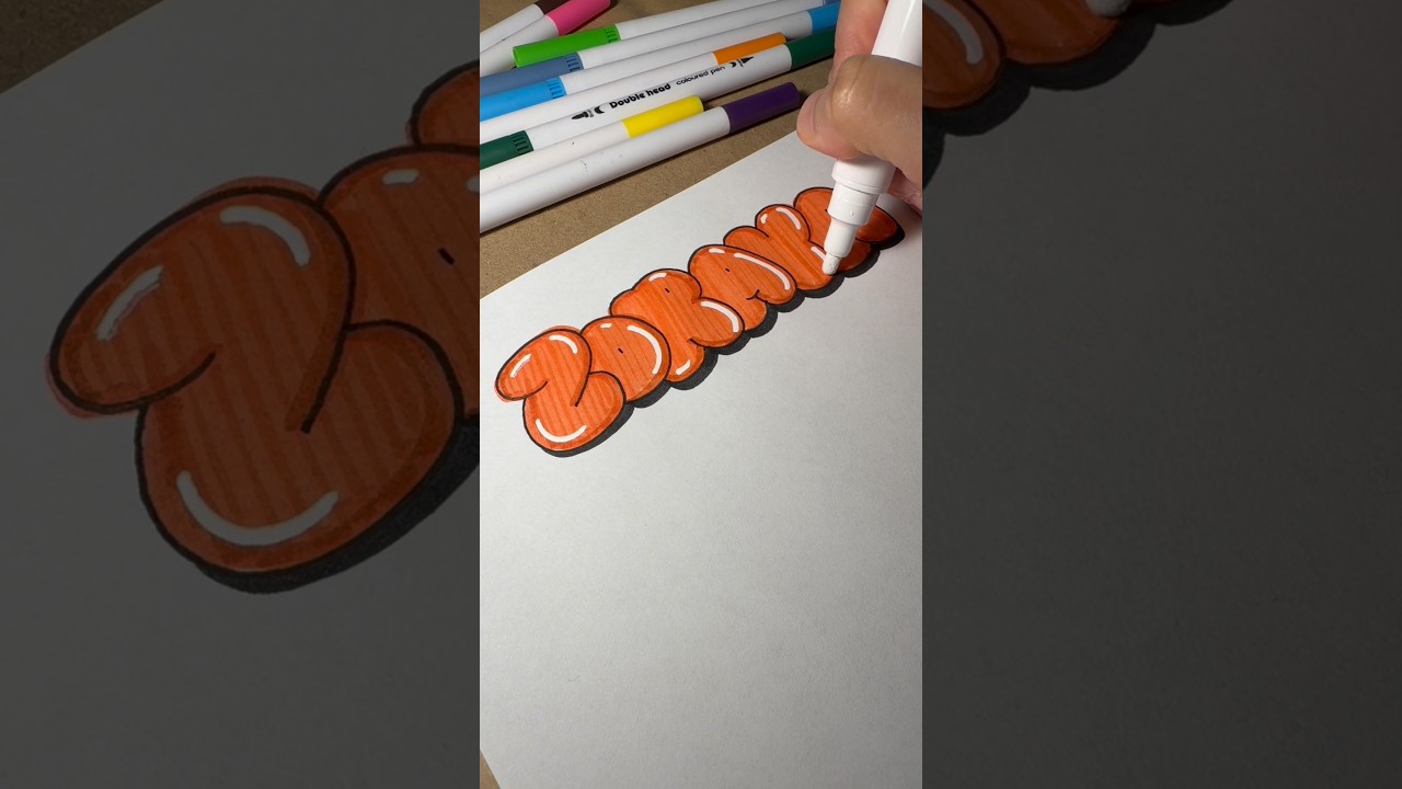 How to draw in Bubble letters #art #fyp #drawingtutorials #shorts