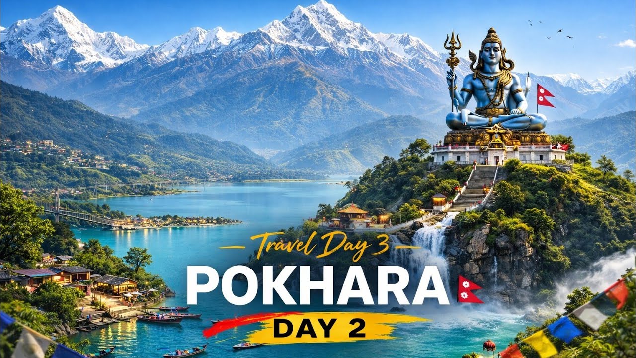 Travel Day 3 | Pokhara  Day 2 Unfiltered 🇳🇵 |  Adventure | Temples, Waterfalls & Lake Vibes
