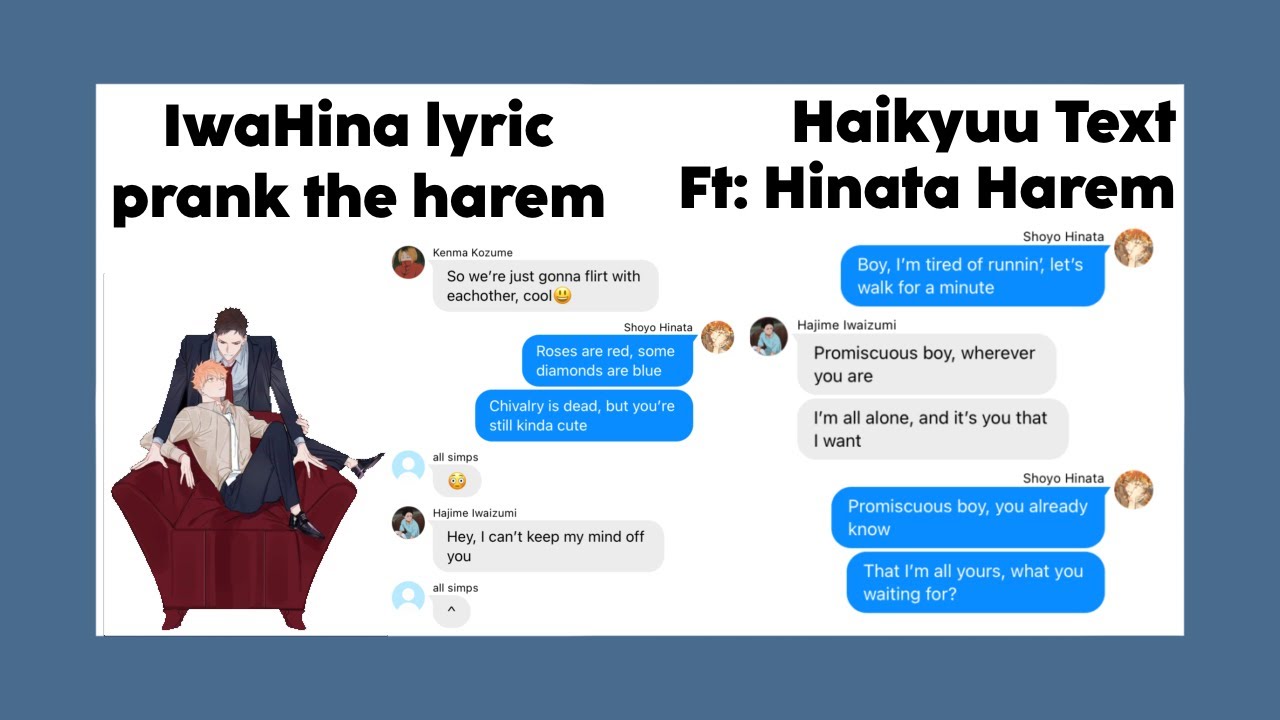 IwaHina lyric prank the harem | IwaHina Ft: Hinata Harem | Lyric Prank | Haikyuu Text