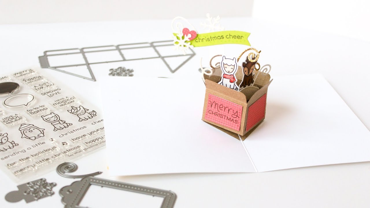 Lawn Fawn Mini Pop Up Box Card - Satur-YAY! 9.29.18