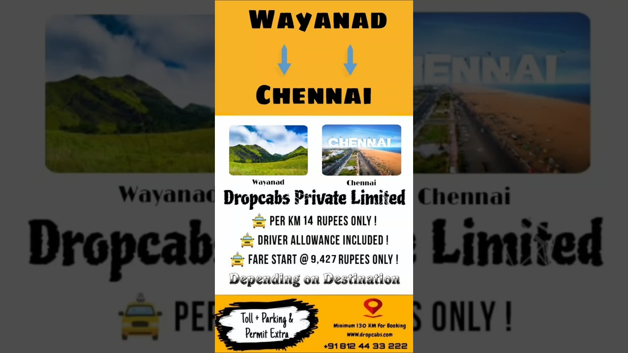 Wayanad to Chennai Taxi - Things To Do In Chennai #travel #onewaytravel #onewaytrip #wayanad #cabs