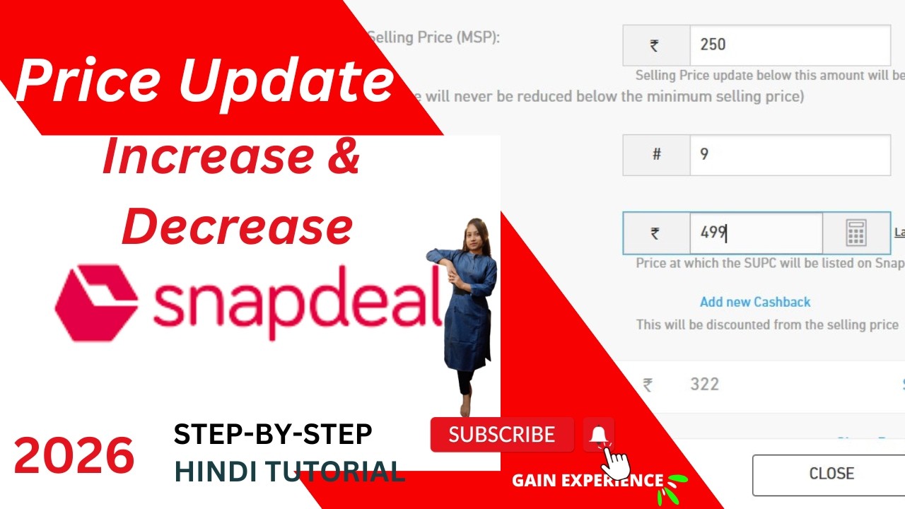 Snapdeal Price Update Increase & Decrease 2026 Step by Step In Hindi Tutorial #snapdeal #ecommerce