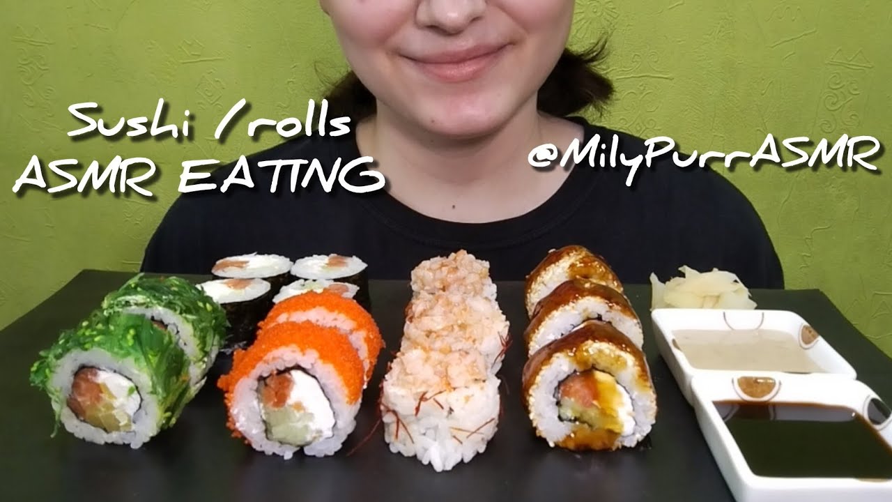 Суши и роллы ASMR EATING 🥢/ Sushi and rolls ASMR EATING 🥢/ NO TALKING 