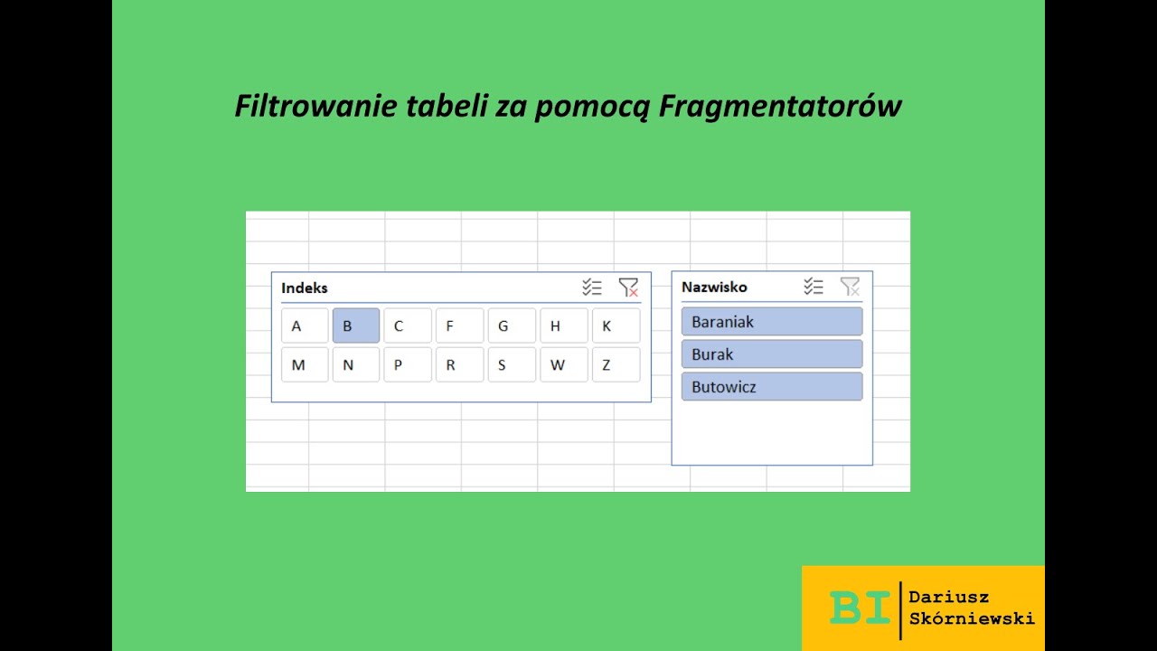 Excel - Fragmentator indeksujący