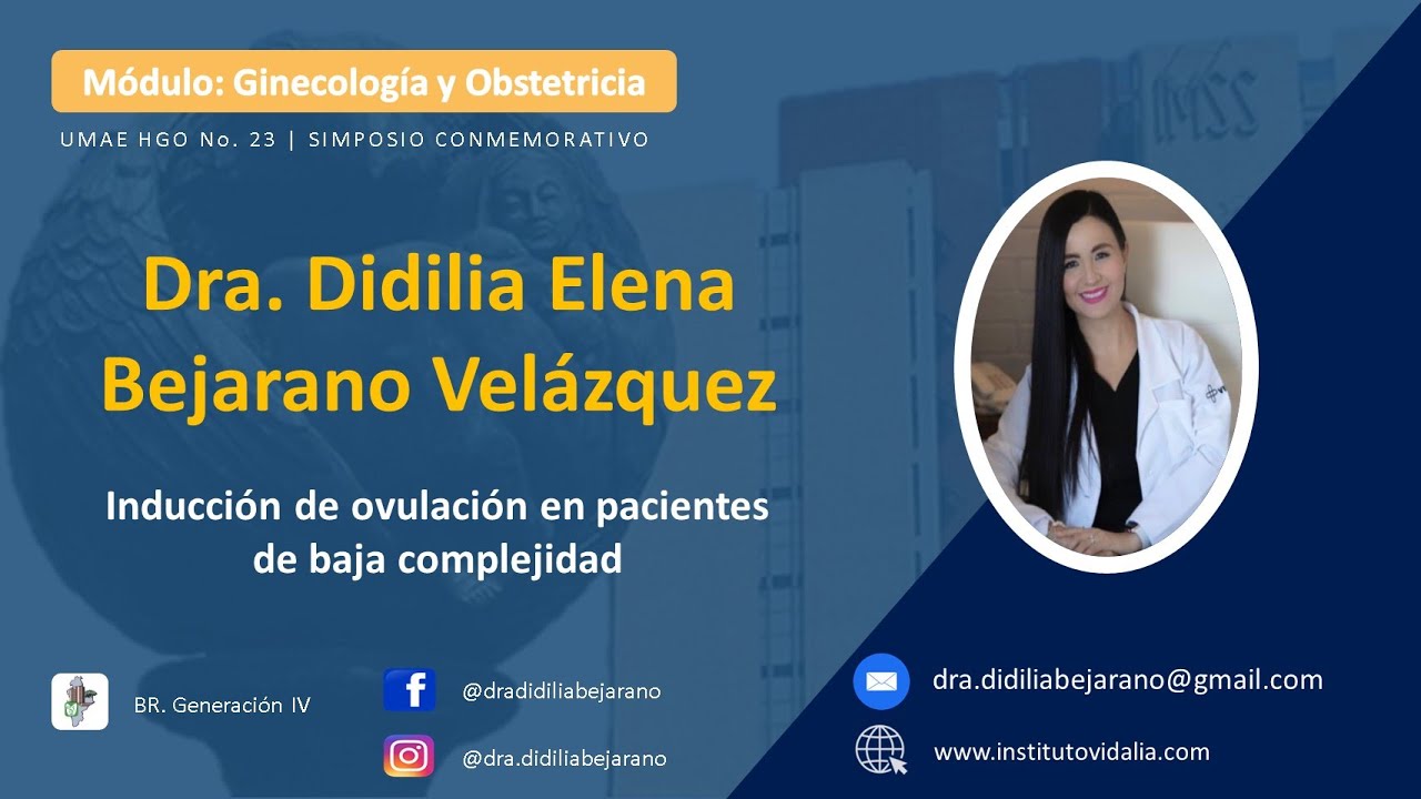 Dra.  Didilia Elena Bejarano Velázquez Tema: Inducción de ovulación en pacientes de baja complejida