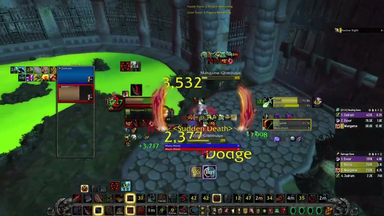 Exxor and Zodrum, War/Rsham 2s Session #1, S9 Cata Classic Vicious Arenas