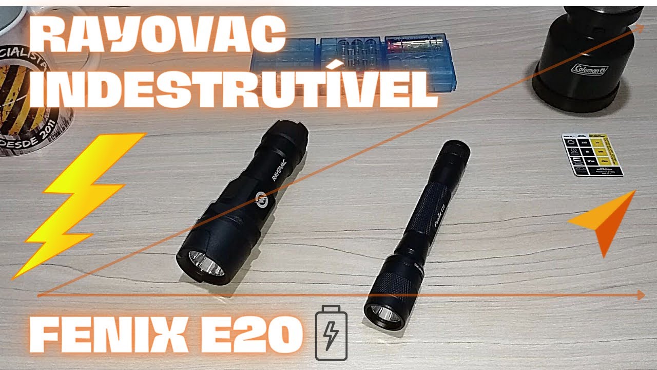 Lanterna Rayovac Indestrutível 250 Lumens / Lanterna Fenix E20 (Modelo Antigo) 109 Lumens