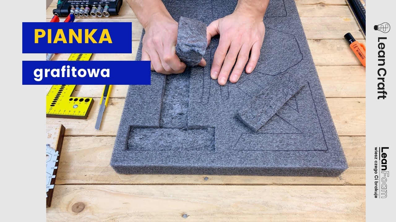 LeanFoam - pianka warstwowa grafitowa narzędziowa do szuflad tablica cieni 5S