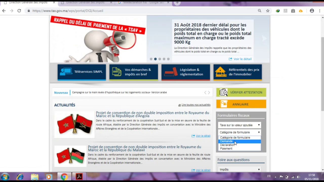 #EP 16 fiscalité : Télédéclaration TVA au Maroc : Simpl TVA