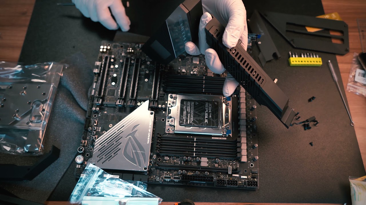 Asus Rog Zenith II Extreme Alpha, EK CPU Waterblock, CPU Ryzen 3990x,  My home installation, Part1