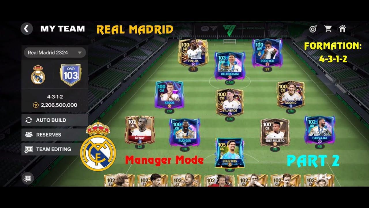 Real Madrid 23-24 (Formation: 4-3-1-2) – Manager Mode: Part 2 | FC Mobile 23/24 || Khoa Hoàng MAL-RA