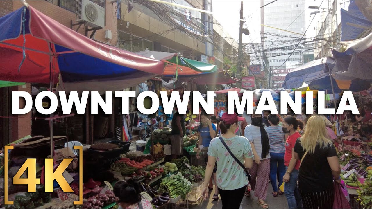 Exploring Downtown Manila | Quiapo, Binondo, Recto, Divisoria | 4K | Virtual Ride Tour Philippines