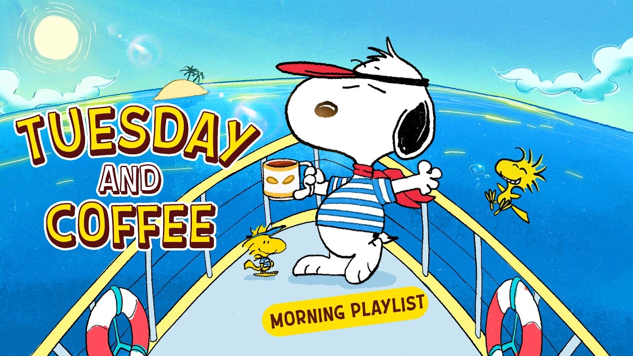 Tuesday Morning Coffee Vibes with Snoopy 🌴☕ 🎵 | Relaxing Jazz Playlist for Sunrise & Coffee