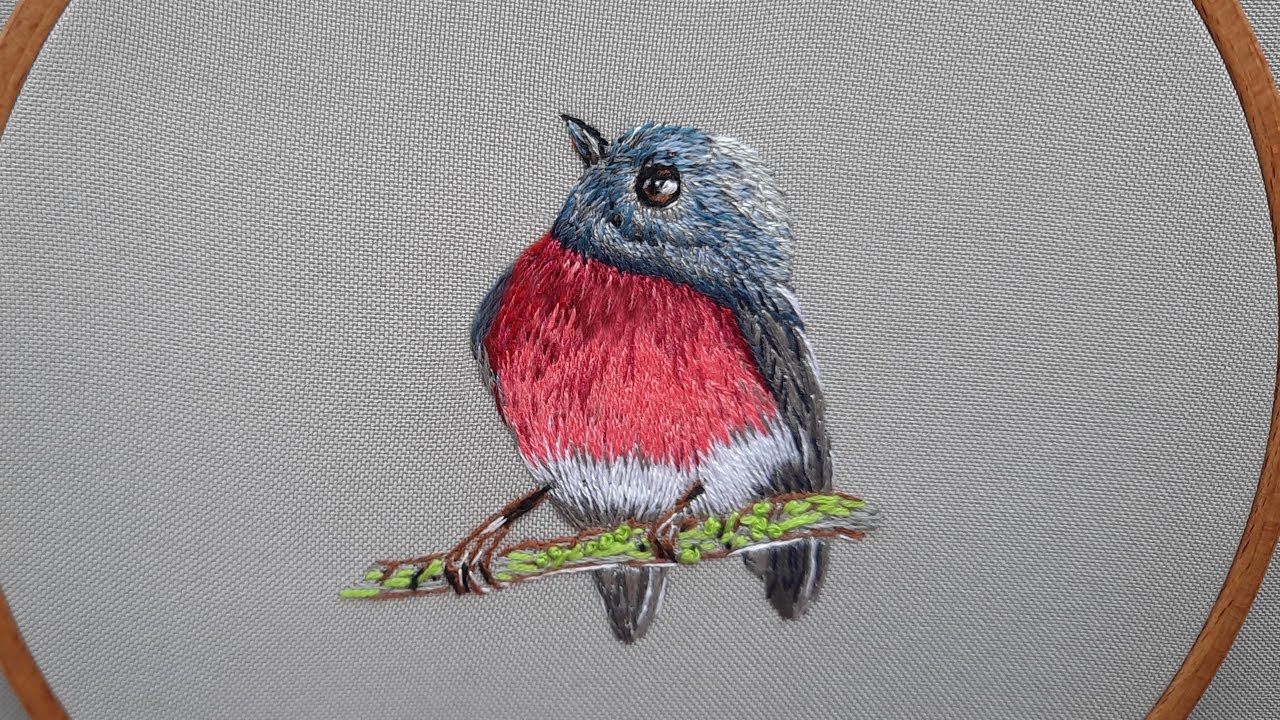 Learn how to hand embroider Rose Robin - Art Embroidery