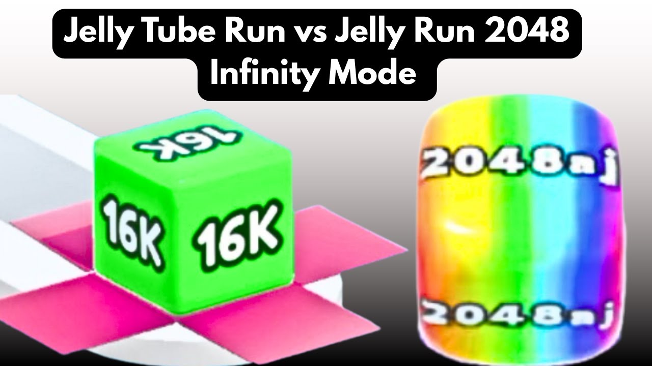 Jelly Run 2048 Infinity Mode vs Jelly Tube Run | 2048AJ vs 16K Full Gameplay 🎮🔥