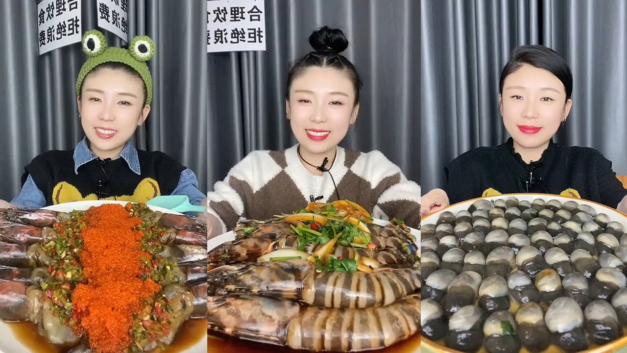 【Yummy】Fish roe stuffed Thai shrimp + Penaeus monodon + Bullacta exarata🦐🐚🌶🍋🧄#mukbang#asmr#Seafood