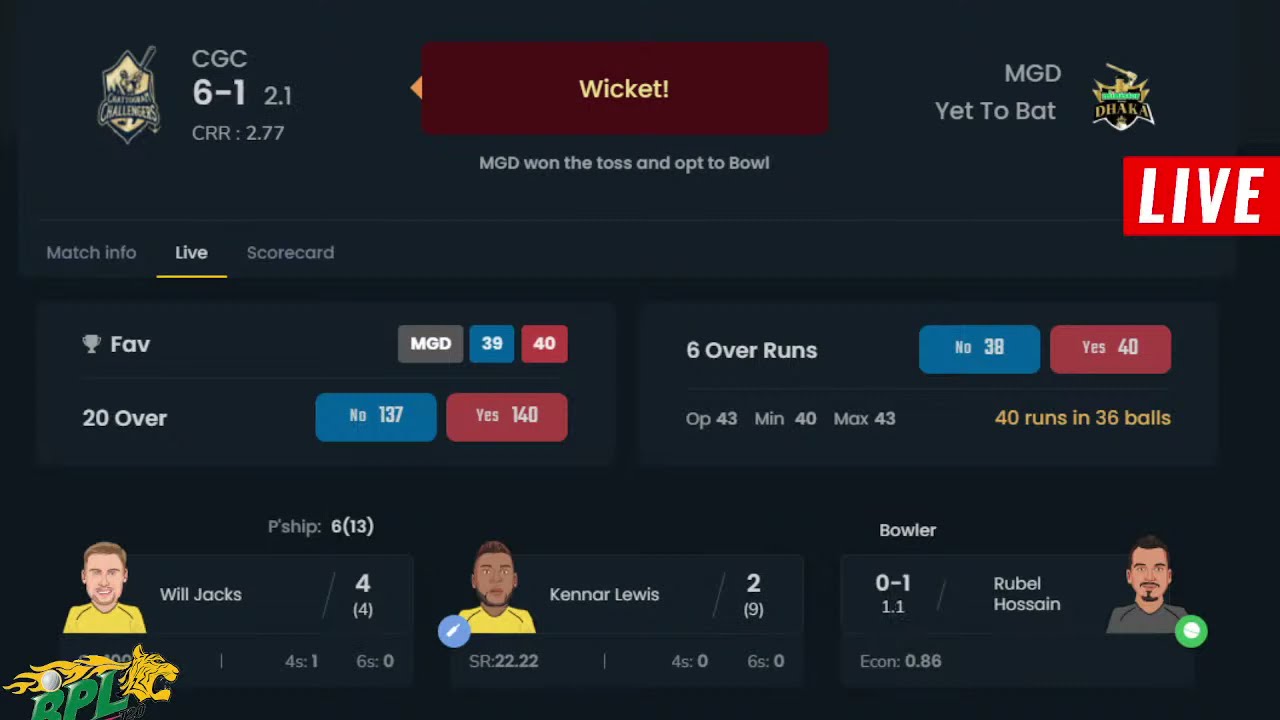 BPL live 2022 Dhaka vs Chattogram । BPL Live Cricket Score। BPL T20 live