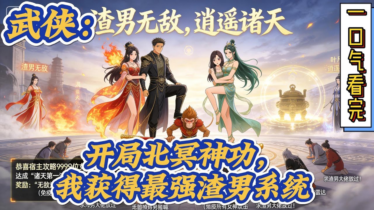 🔥完结！💥独家！《武侠：开局北冥神功，我获得最强渣男系统》苦逼孤儿被渣女劈腿，获得最强渣男系统！从此穿越诸天万界攻略万千美女！获得无数宝物！力压诸天主角！无敌于世！#穿越#有声漫画#爽文#玄幻#武侠