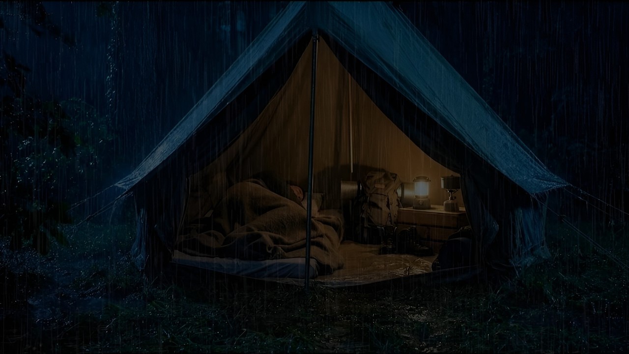 Wonderful Deep Sleep on Rainy Night 🌿 | Relaxing Heavy Rain in Jungle Tent | Sleep White Noise ASMR