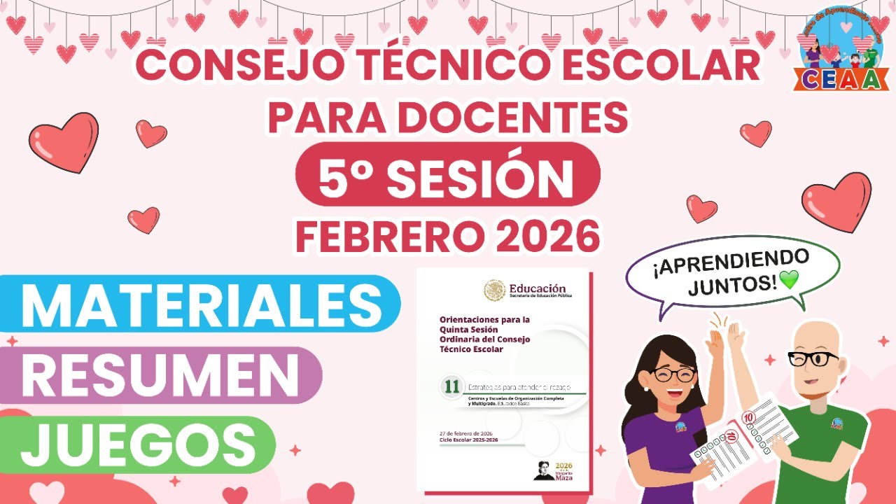 Quinta Sesión CTE FEBRERO 2026 Docentes Materiales Productos Contestados
