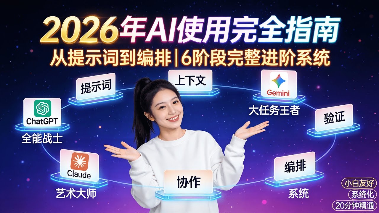 如何在2026年把AI用得比99%的人更好？从提示词到AI编排的完整系统（小白友好）