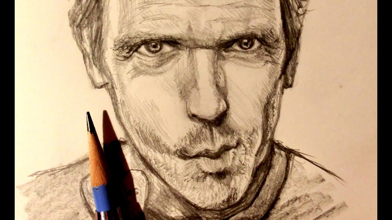 ASMR | Pencil Drawing 18 | Dr. House (Request)