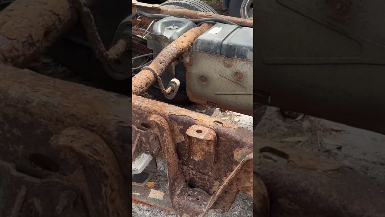 RUST REMOVAL! Time to start making that frame look like something😎 #backyardbuilt #rvtbuilt #rusty