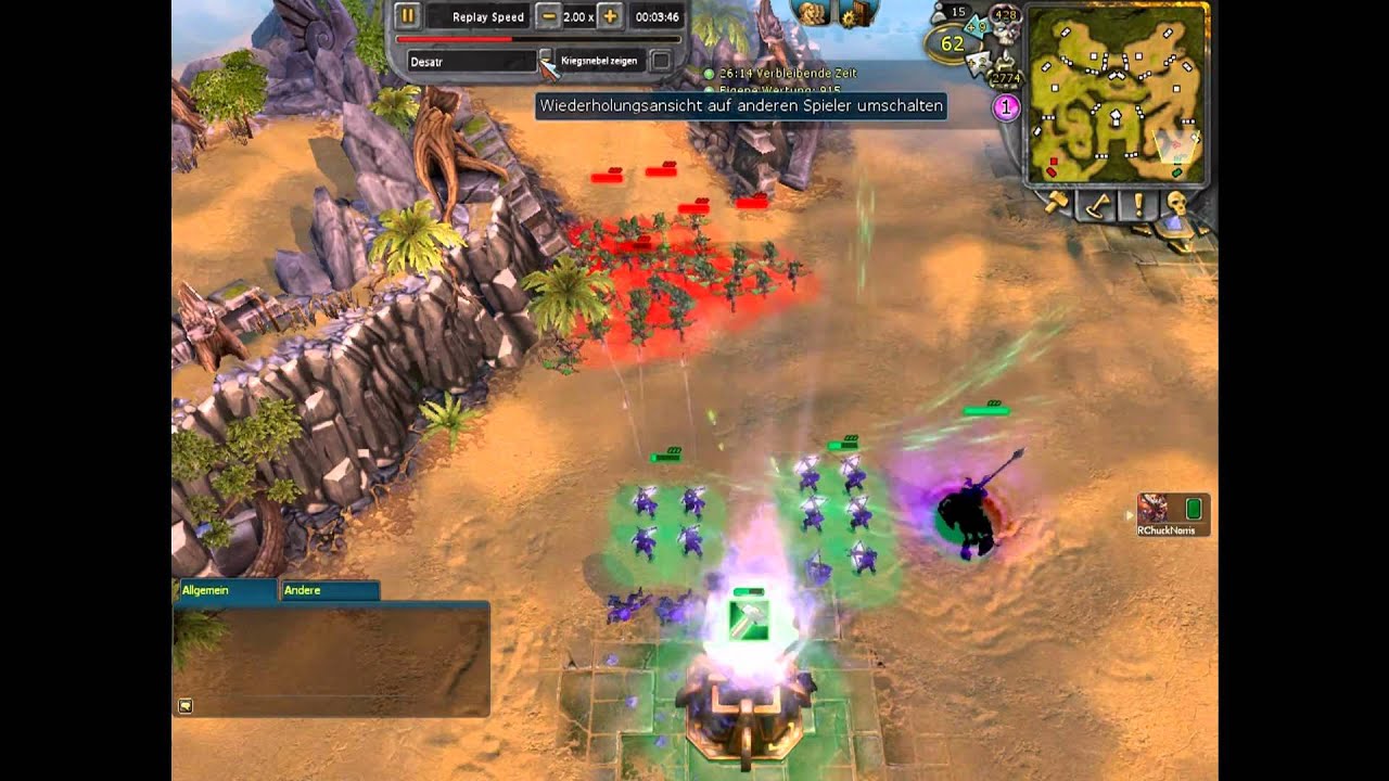 Battleforge PVP 1on1 Pur Schatten gegen Pur Natur (beinahe T1 Only)