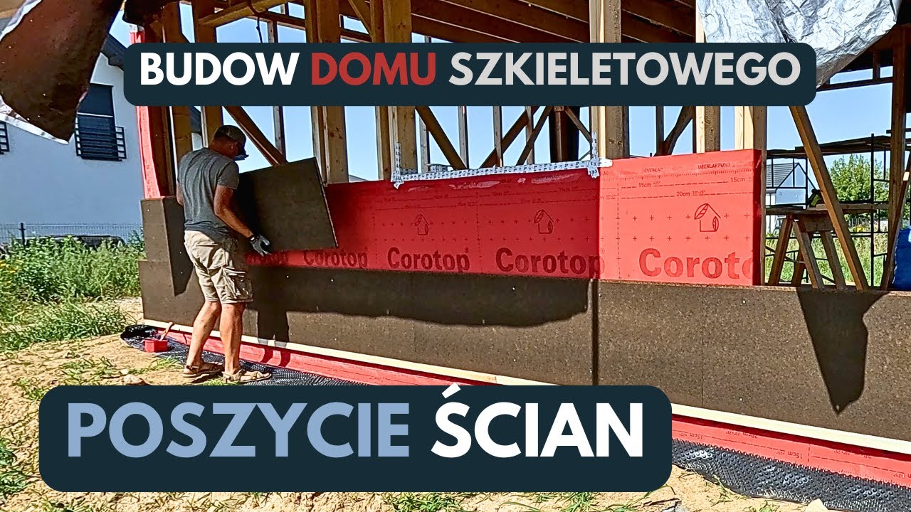 Ściana domu szkieletowego krok po kroku | STEICO Universal Black | Poszycie
