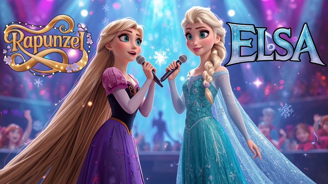 Elsa vs Rapunzel ❄️🎤 Epic Singing Battle #viral #disney #movie #animation #frozen
