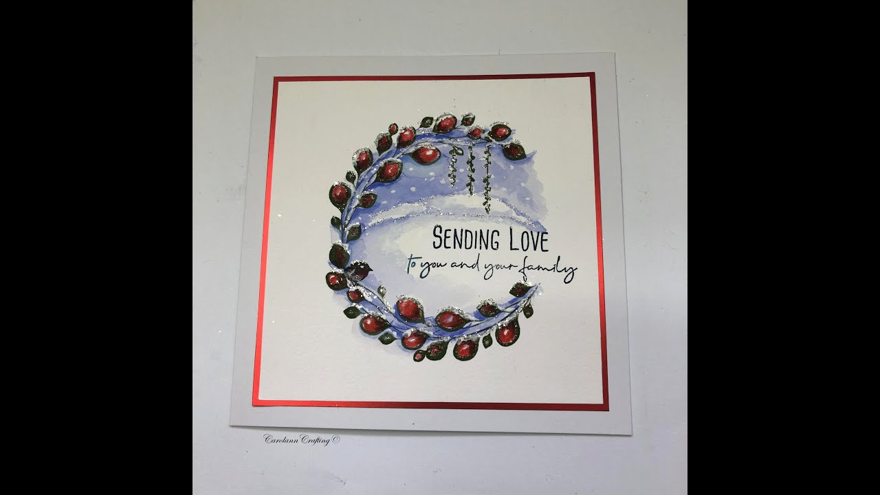 Lavinia Christmas Floral Wreath Scene Card