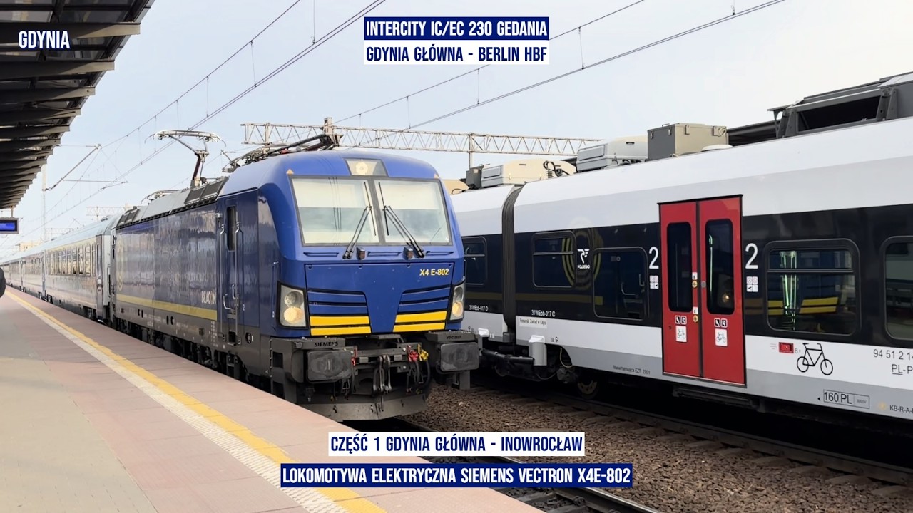 InterCity IC/EC 230 GEDANIA Gdynia Gł&oacute;wna - Berlin Hbf Część 1 Polska tyłu pociągu Tanie Kolejowanie
