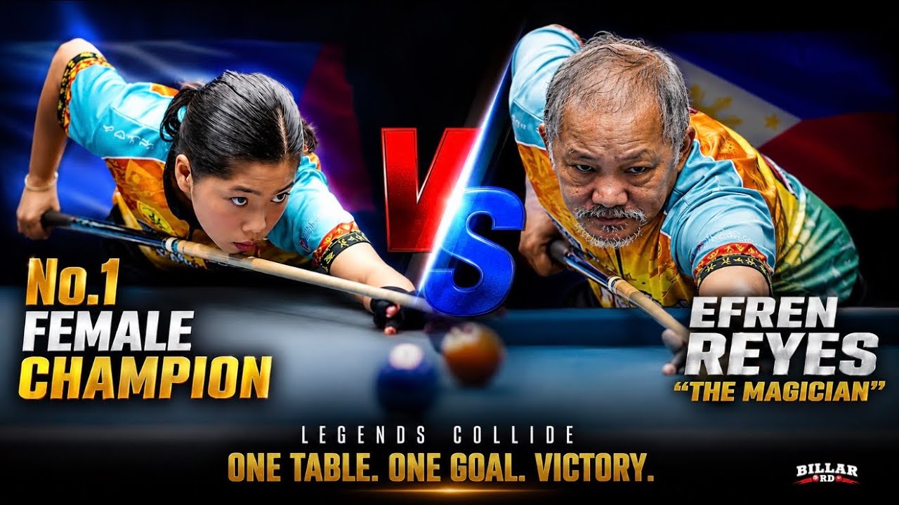 No.1 FEMALE CHAMPION VS EFREN THE LEGEND - ONE TABLE LEGENDS COLLIDE 