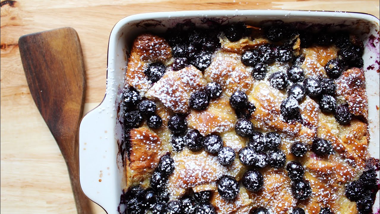 Blueberry Croissant French Toast Bake Recipe | The Sweetest Journey