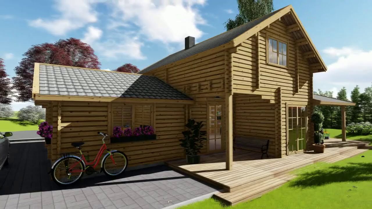 🏠 Dřevěný domek HOLLAND 105,5m² (13,5x7,5) 66mm | Pineca.cz