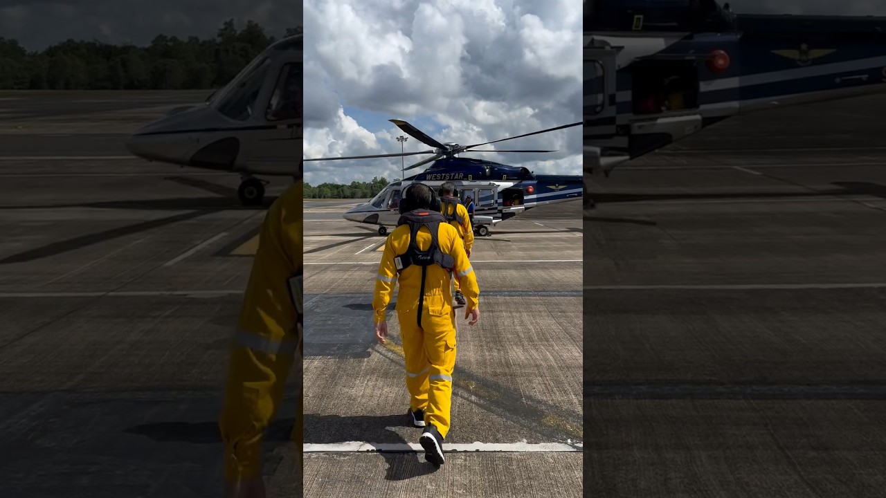 Boarding Helicopter for offshore rig move operation #jackup #helicopter #rigmove